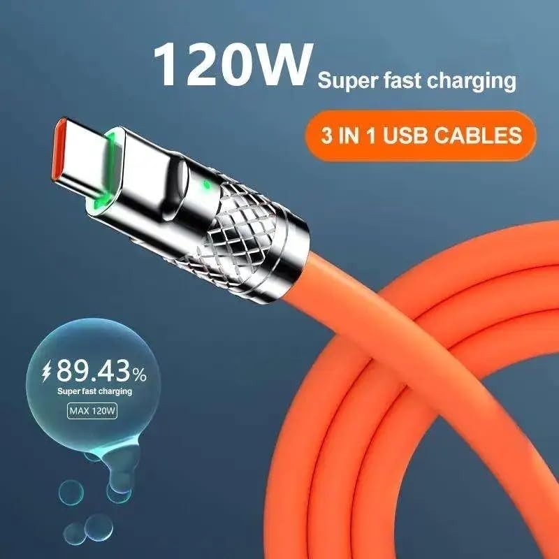3 in 1 Fast Charging Cable Cell Phone Charger Cord For iPhone TypeC Micro USB gallery