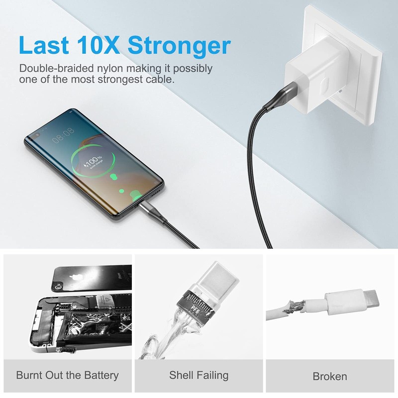3 Pack 16Ft Extra Long USB Type-C Charging Cable for PS5 Nintendo Galaxy gallery