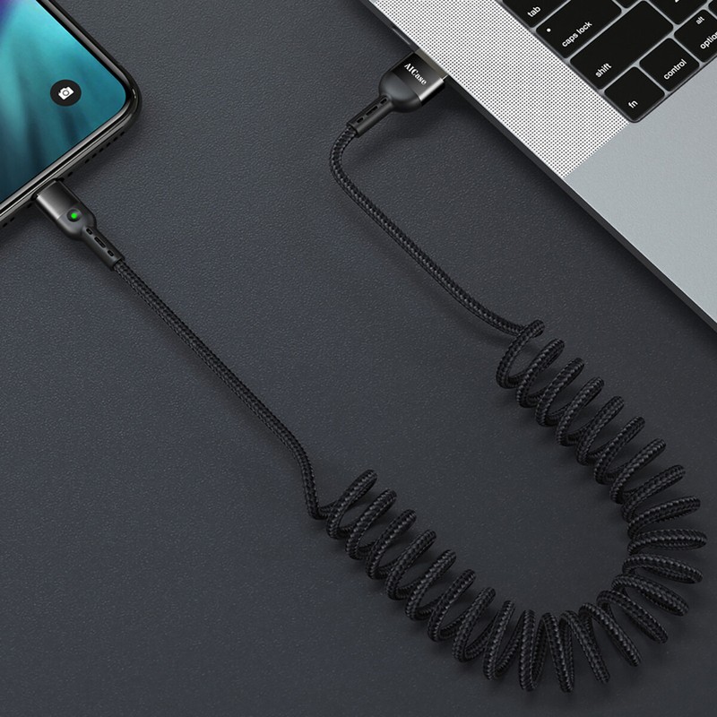Coiled Charging USB Cable Fast Charger Cord for iPhone 14 13 12 11 Pro Max XR 8 gallery