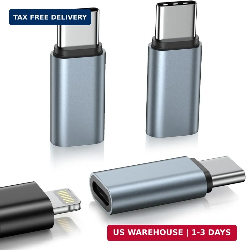 3 Pack Lightening Female to USB C Male Adapter Compatible for iPhone 17e/17/17 A