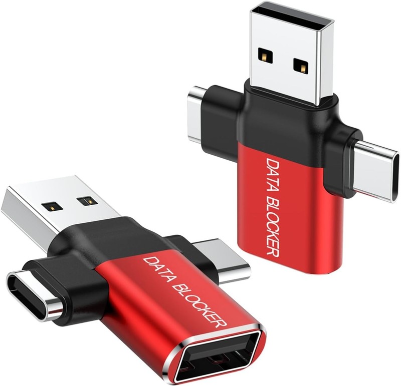 2-Pack 4-in-1 Universal USB Data Blockers, Hack-Proof, Protects iPhone 15/16 & A