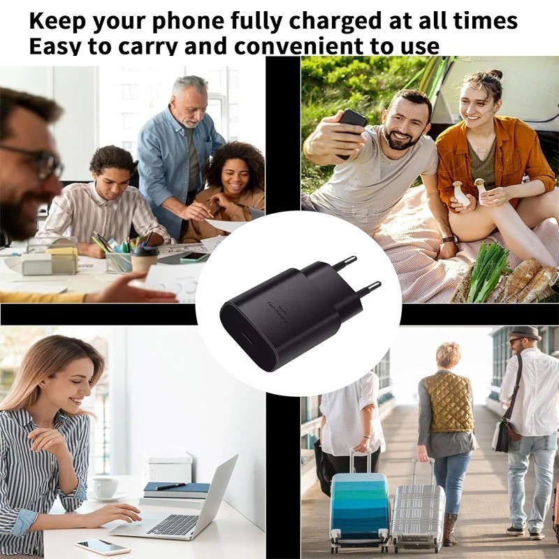 25W USB-C Fast Wall Charger & Type-C Charging Cable for USB-C Smartphones Tablet gallery