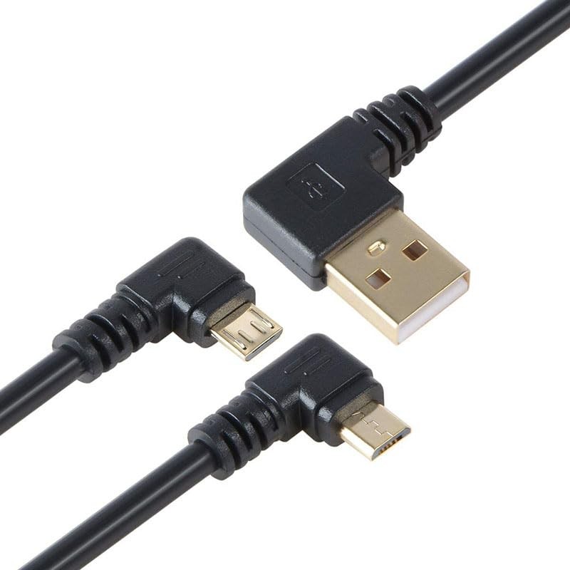 Right Angle Micro USB Cable Short 90 Degree USB to Micro-USB, 6in 3-pack gallery