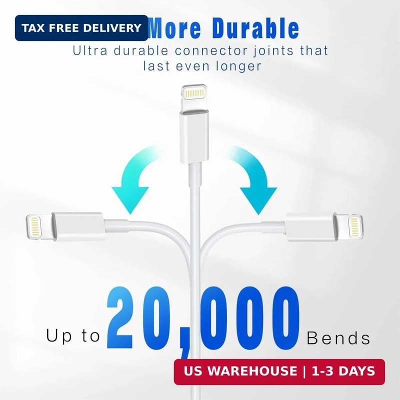 iPhone Charger 3 Pack 6FT MFi Certified Lightning Cable Fast Charging Cord gallery