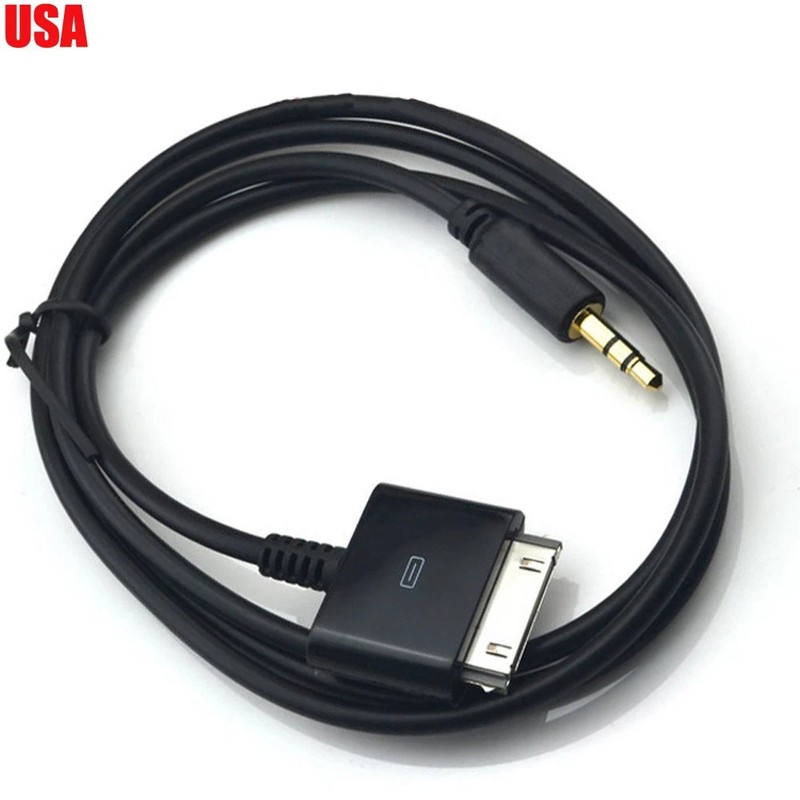 30-pin for ip ad 1 2 3 iPod iPhone connector to 3.5mm Aux-In Audio Plug Cable