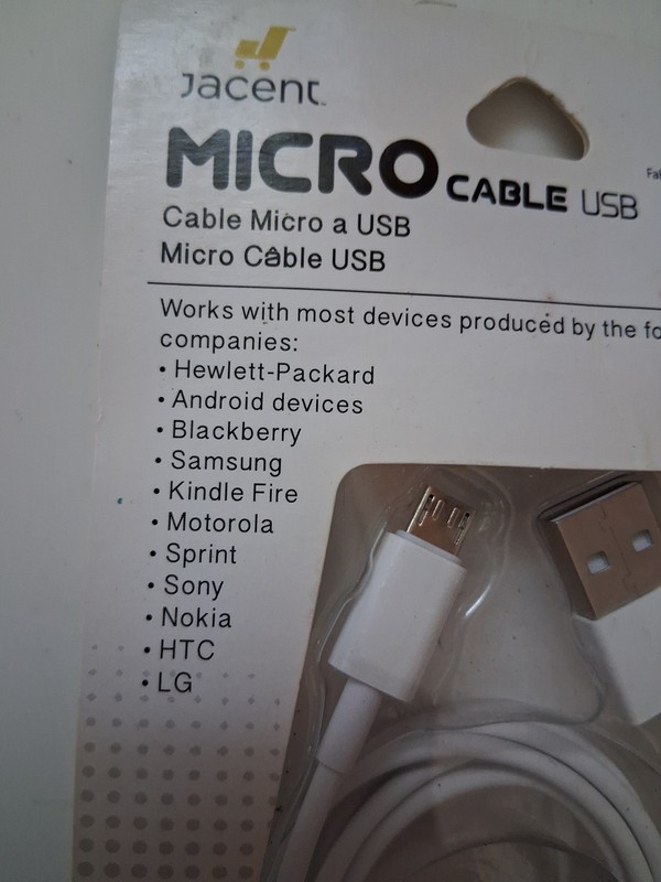Micro Cable USB 4ft. Long White Color gallery