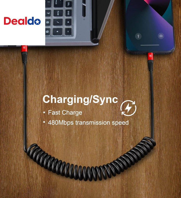 USB C Cable 3Ft 2Pack USB C to USB C Charger Cable for Car, Coiled Type C Fast C gallery