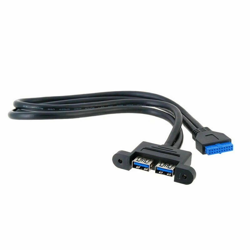Chenyang Dual Port USB 3.0 Screw PCI Panel A Type to Motherboard 20Pin Cable gallery