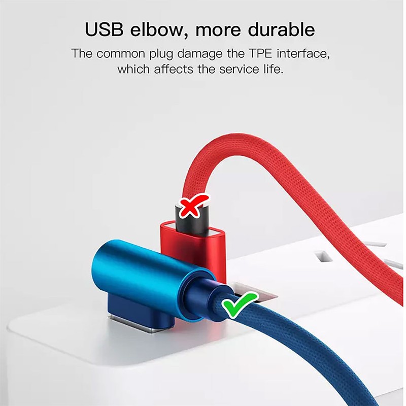 2X USB Type C Nylon Right Angle Charging Cable gallery