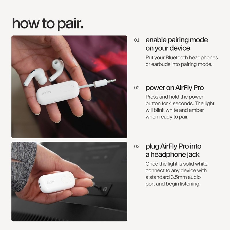 AirFly Pro Bluetooth Wireless Audio Transmitter White Adapter for gallery
