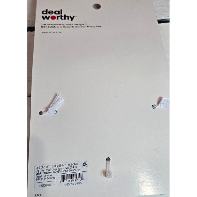 Deal Worthy USB A to Micro USB Charging Cable 10ft Black NEW gallery