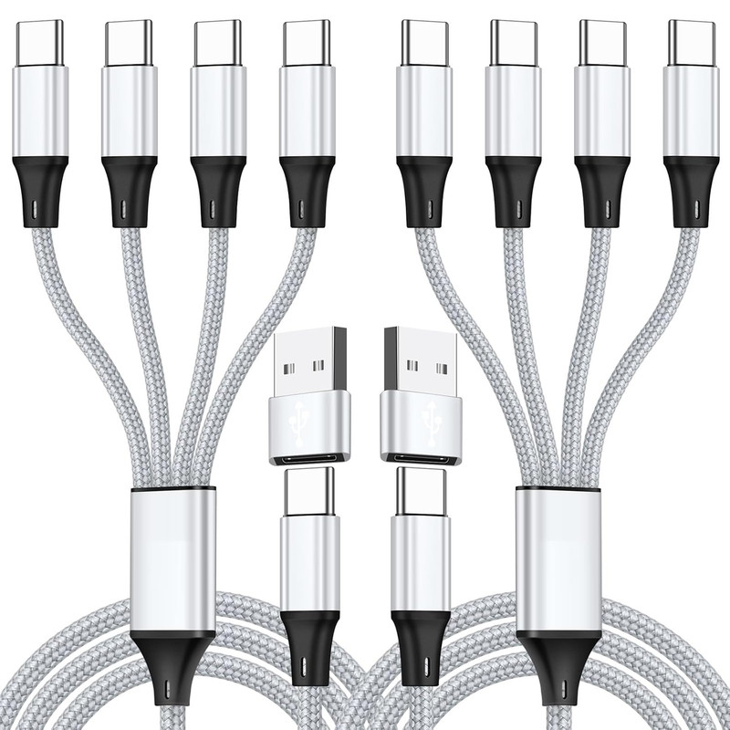 USB C Splitter Multi Charging Cable,Usb A/C to USB C QC 3.0 Fast Charging[2Pack