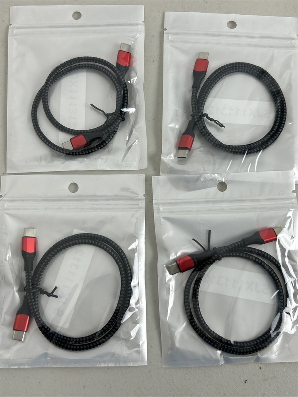 4 USB-C to USB-C Cable Male Type-C Cable 1ft Data Sync Fast Charging