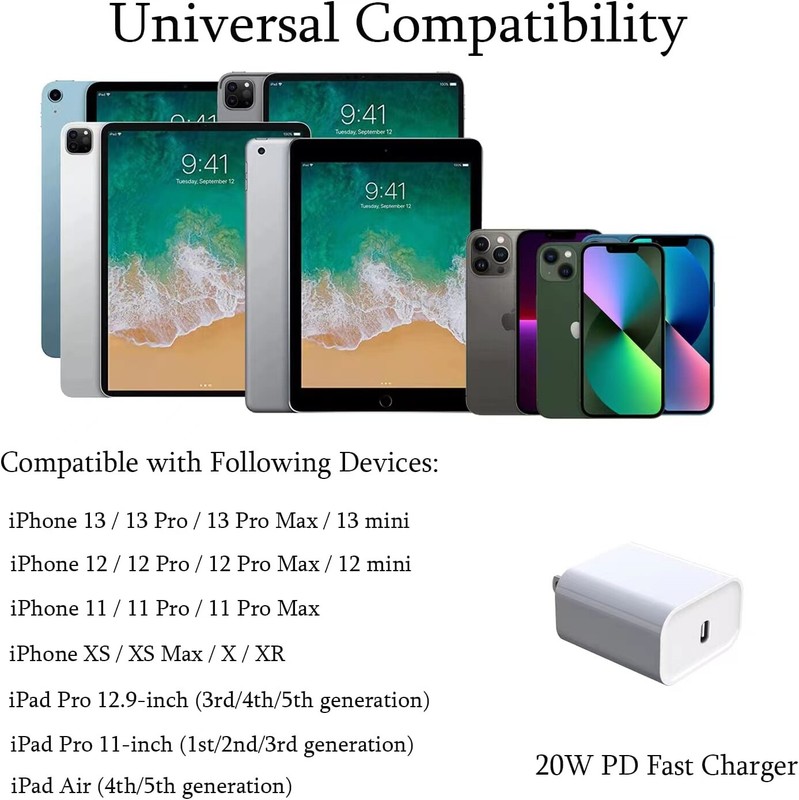 1/10/20X Lot USB C Fast Charger Cube 20W PD Adapter for iPhone 17/16Pro/16/15/14 gallery