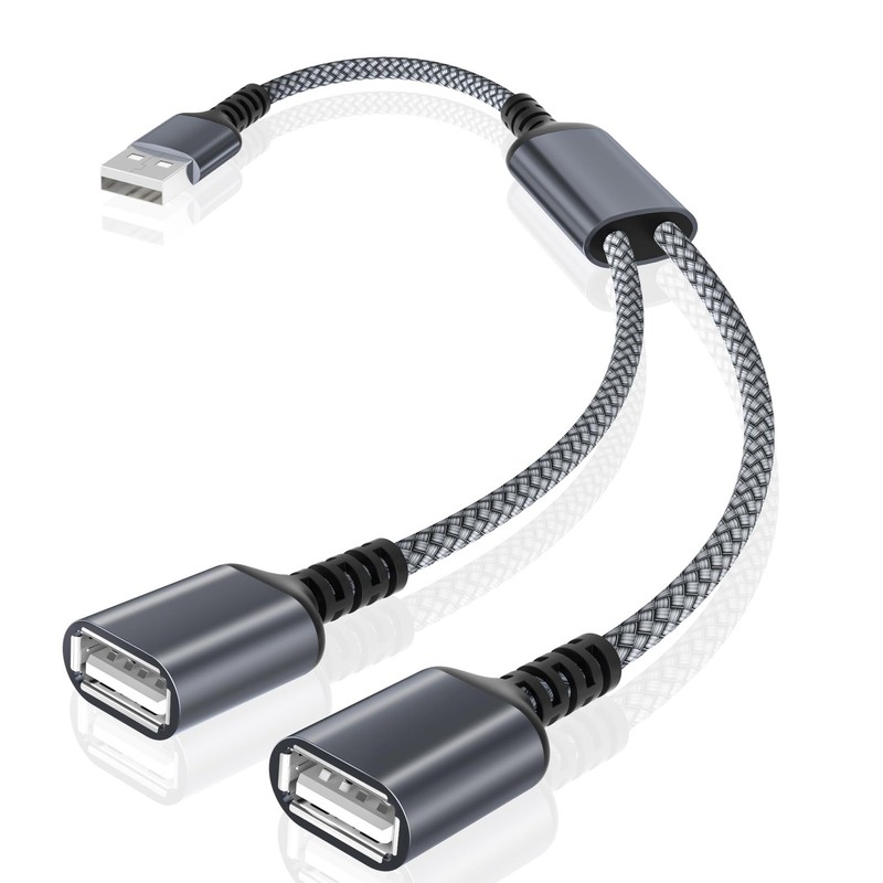 USB Splitter 1 in 2 Out 1FT,USBA Male to Double Female Y Cable Extension Adap...