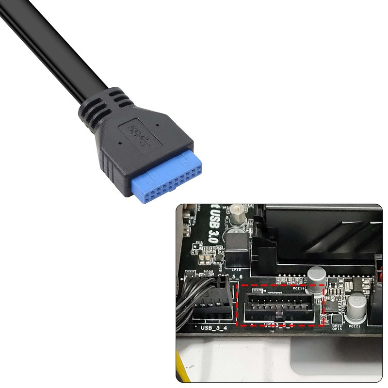 XMSJSIY USB 3.0 Front Panel Cable, Motherboard 19/20pin Cable to USB Female S... gallery