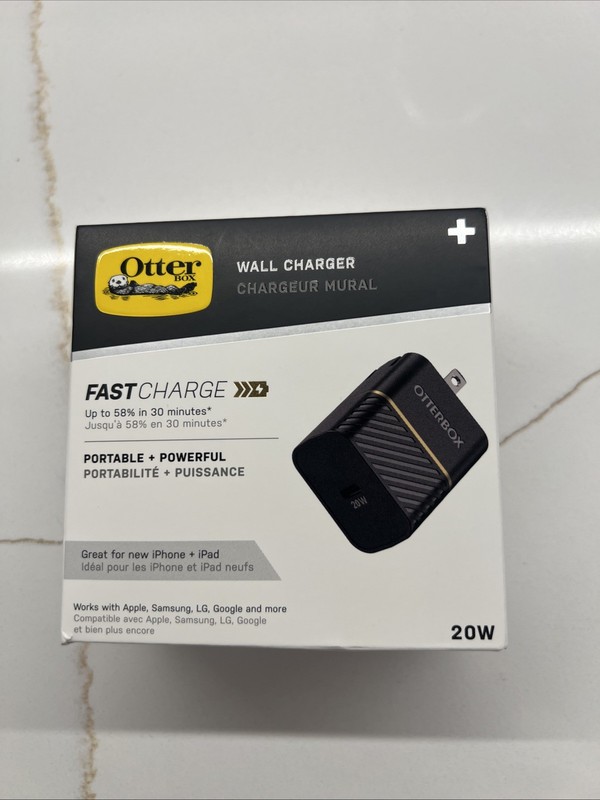OtterBox USB-C Fast Charge Wall Charger 20W – Black I phone & Samsung