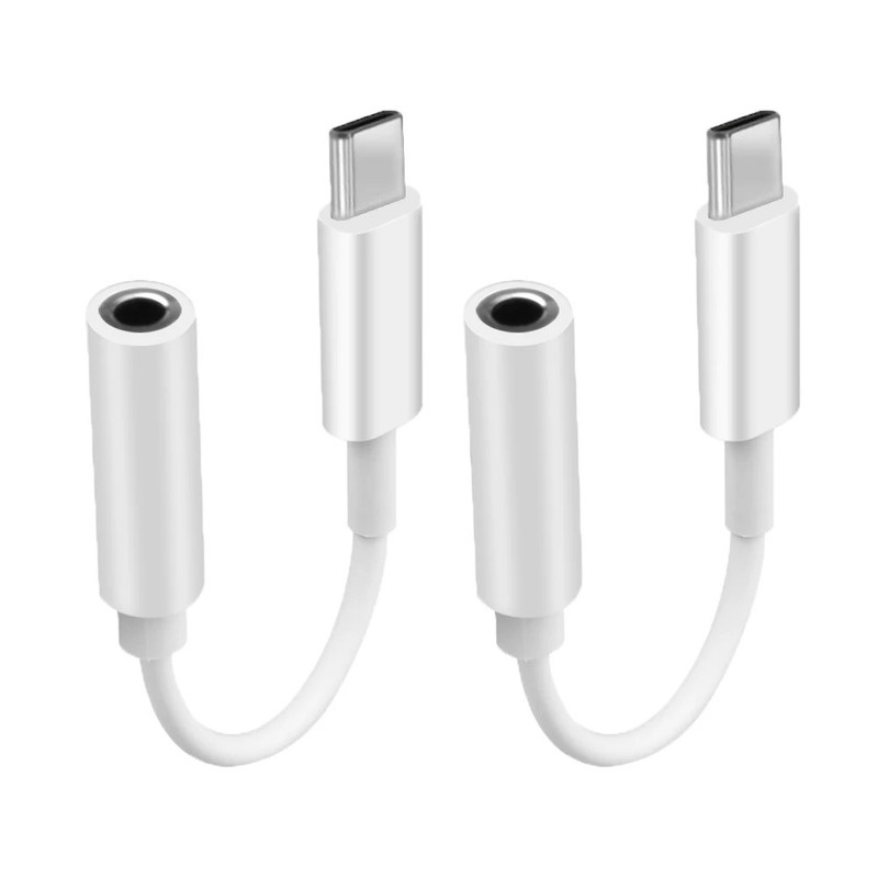 2x USB C To 3.5mm Jack Earphone AUX Audio Adapter Cable for Smartphones Samsung