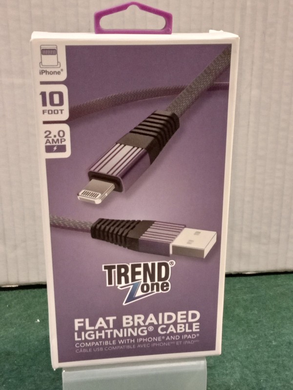 Trend Zone 10' Apple Device Cable + 10' USB-A to USB-C Cable 2X Lot NEW gallery