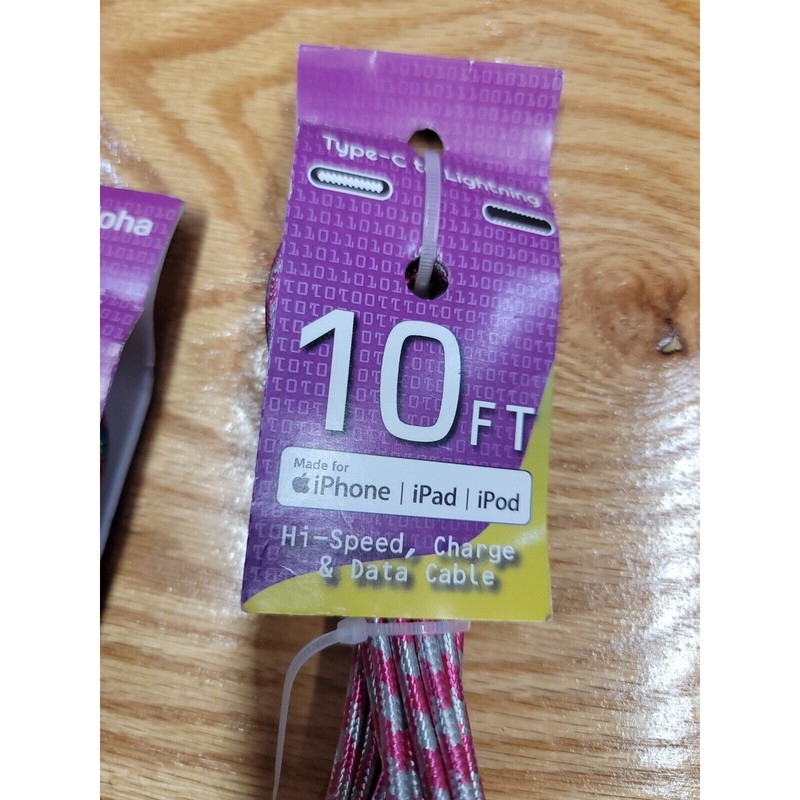 10′ Foot USB C Cable To Lightening Charging Sync Charger Cord IPHONE A09