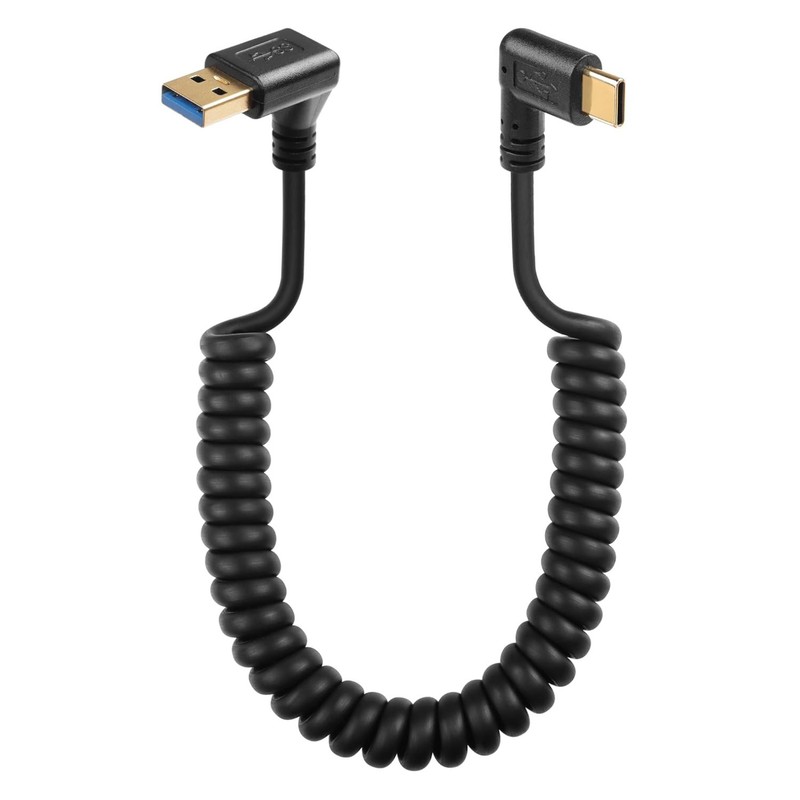 Coiled USB C Charging Cable 1m/3.3ft Spring Design