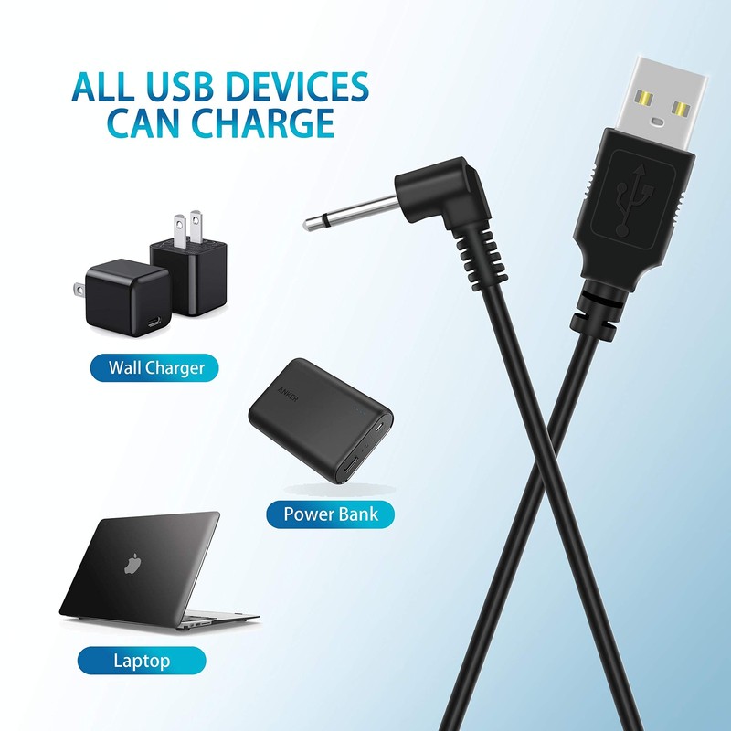 Bicmice 2.7Ft DC Charger Fast DC Charging Cable USB to DC 2.5mm Replacement C... gallery