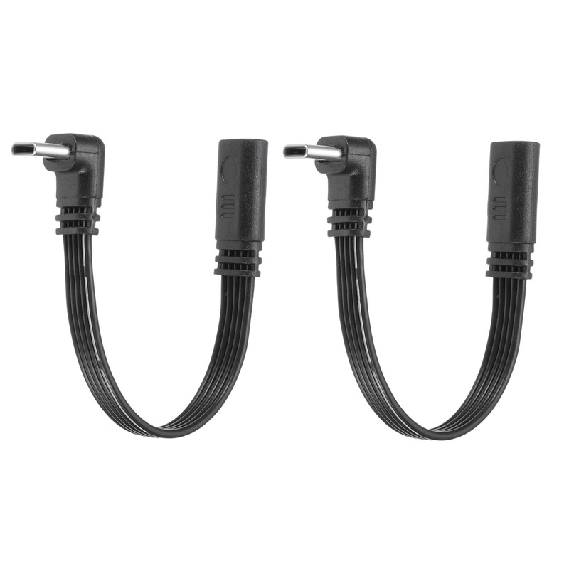 2 Pcs Flat USB-C Extension Cable 3.9 Inch 90 Degree Male to Female Adapter