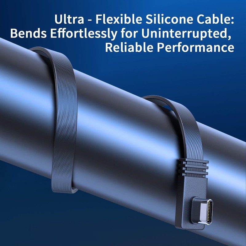2PCS Right Angle Type-C to C Extension cord, USB C Male to Male cable,100W Fl... gallery