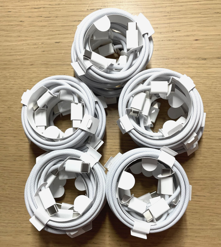 Lot of 25 Apple OEM USB-C 60W Charge Cable Braided Original MQKJ3AM/A A2795 gallery