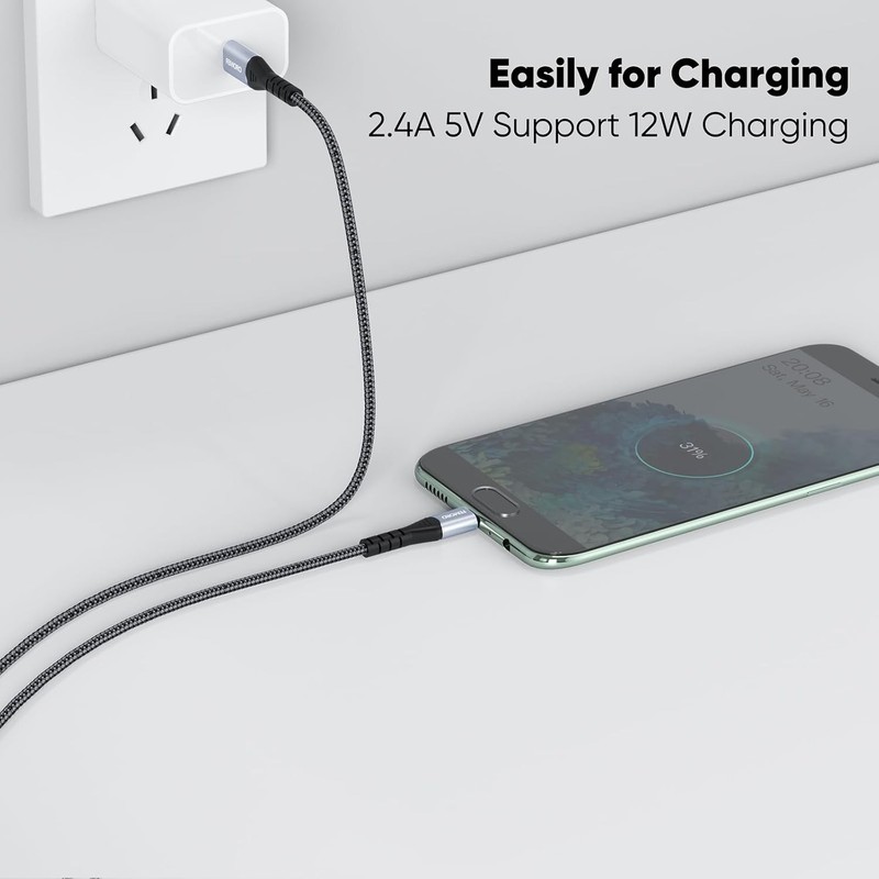Stylish Braided 6 Inch USB-C to Micro USB Cable - Durable, Fast Charging & Data gallery