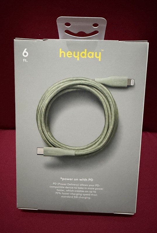 6′ USB-C Braided Cable – heyday Green iPhone iPad