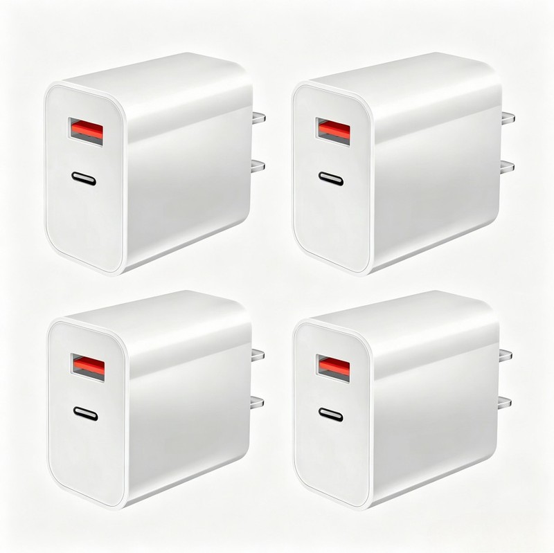 4PCS 20W 2-Port USB Type-C Fast Charger Block Portable Wall Adapter for iPhone