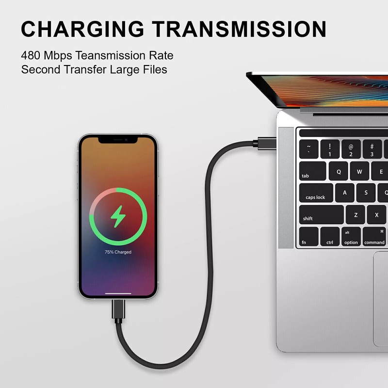 Black 6FT 2M Type-C to Type-C Fast Charging Data Cord Cable for Samsung Galaxy gallery