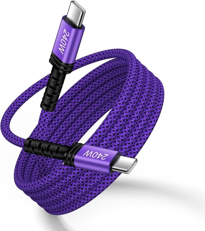 USB C to USB C Cable 240W Fast Charging Type C Charger Cord 10FT Long Braided
