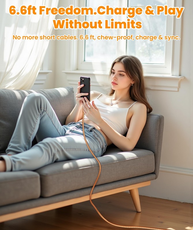 6FT Chew Proof Metal Braided Lightning Cable - MFi Certified Indestructible U... gallery