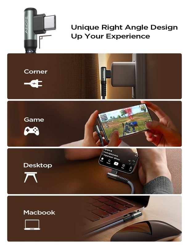 USB C Cable 60W Fast Charging 4-Pack 3.3FT/6.6FT/10FT Nylon Braided Type C Charg gallery
