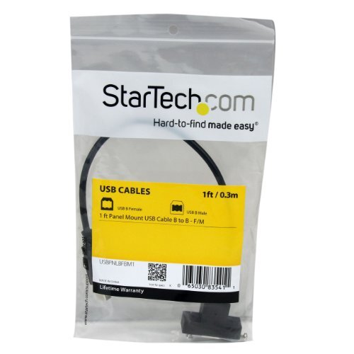 1 ft Panel Mount USB Cable B to B - F/M - USB Type B (F) to USB Type B (M) - ... gallery