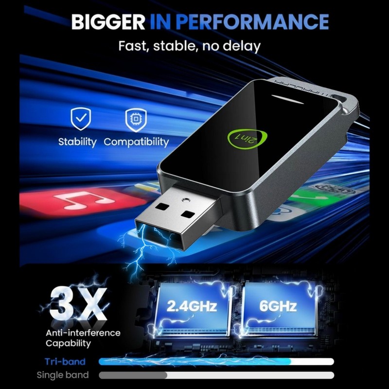 2-in-1 Wireless CarPlay & Android Auto Adapter (2026 Upgraded WiFi 6-BT 5.4) ... gallery