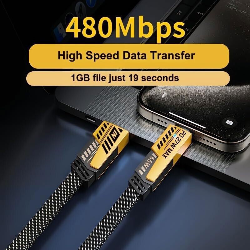 65W 4ft 4-in-1 Multi-Function Charging Cable, Universal USB-C Charging Cable gallery