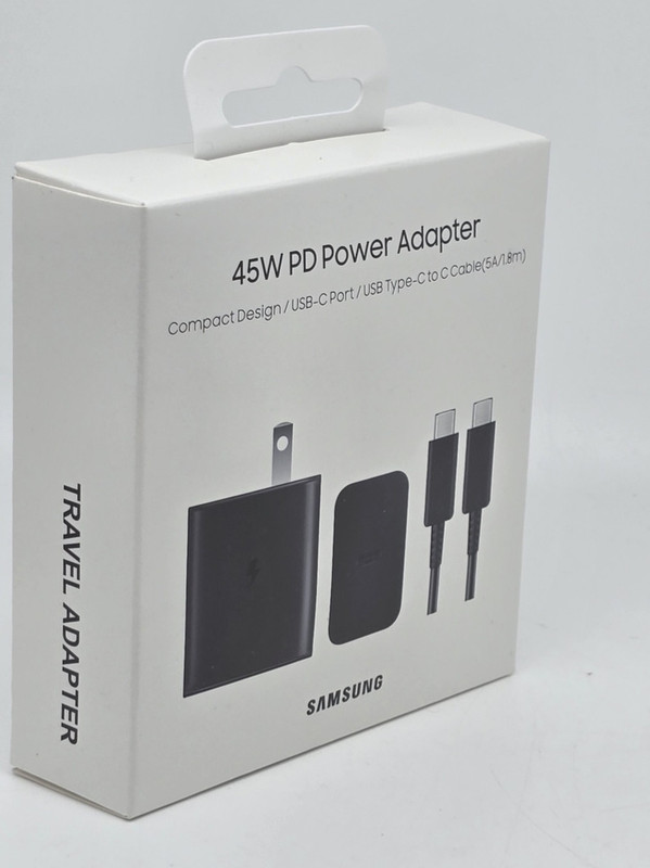 Samsung 45W PD Power Adapter + USB-Cable Type-C Port to Type-C - Black - NEW gallery