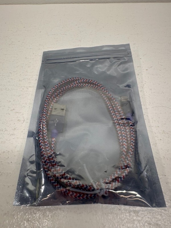 Red White & Blue USB to Apple Braided Charger Cable 3 ft. NEW gallery