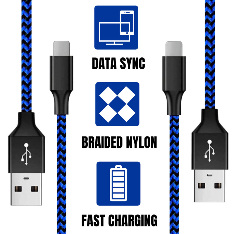 3Pack 10FT Braided USB Fast Charger Cable For Apple iPhone 11 XR 8 Charging Cord gallery