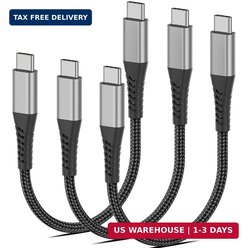 6 inch Short USB C to USB C Cables, 3 Pack USB C to C Fast Charging Cord Type C