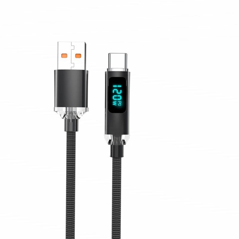 JINMUXI 120W USB A To Type C Super Fast Charging Cable Digital Display for Xiaom