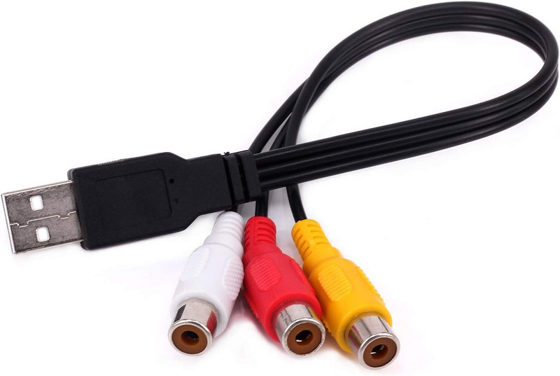 BERANMEY USB to 3RCA Cable, [2 Pack] 0.25M USB Male to 3 RCA Female Jack Splitte gallery