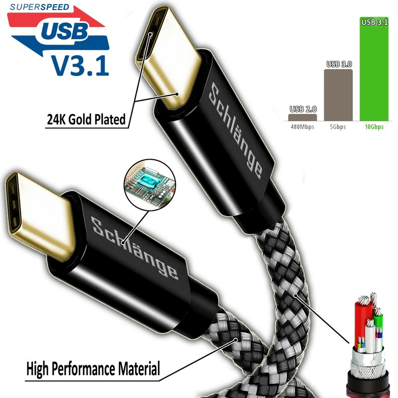 [Type-C to Type-C] USB 3.1 Super Speed Data Sync Charger Charging Cable Cord lot gallery