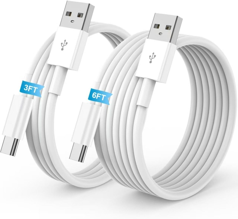 Car Charger for iPhone 16 15 Carplay Cable, 2Pack [3FT+6FT] 3ft+6ft, White