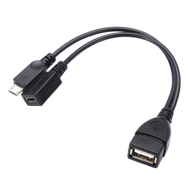 Micro USB Splitter Cable OTG Power Female to Male 5 Pin Adapter Converter