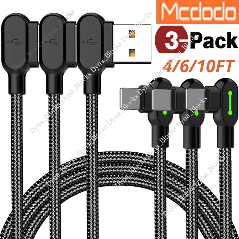 3X MCDODO Fast Charging USB Cable 8 Charger For iPhone 13 12 11 Pro Max XR 8 7