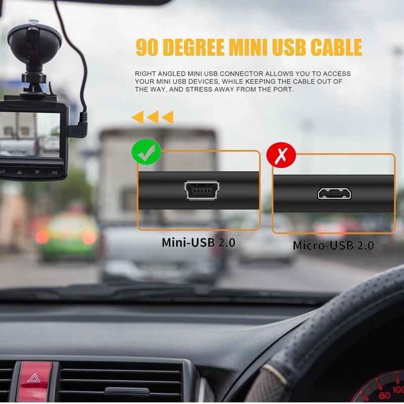 Mini USB Cable, 90 Degree USB 2.0 a to Mini B USB Cable,Right Angle USB 2.0 A gallery